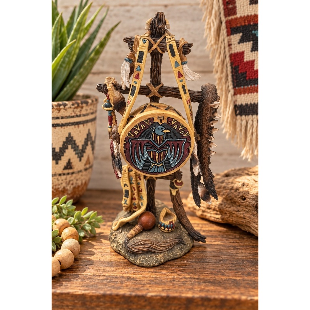Hamilton Collection Vision Steve Kehrli Native American Eagle Drum Figurine 1998